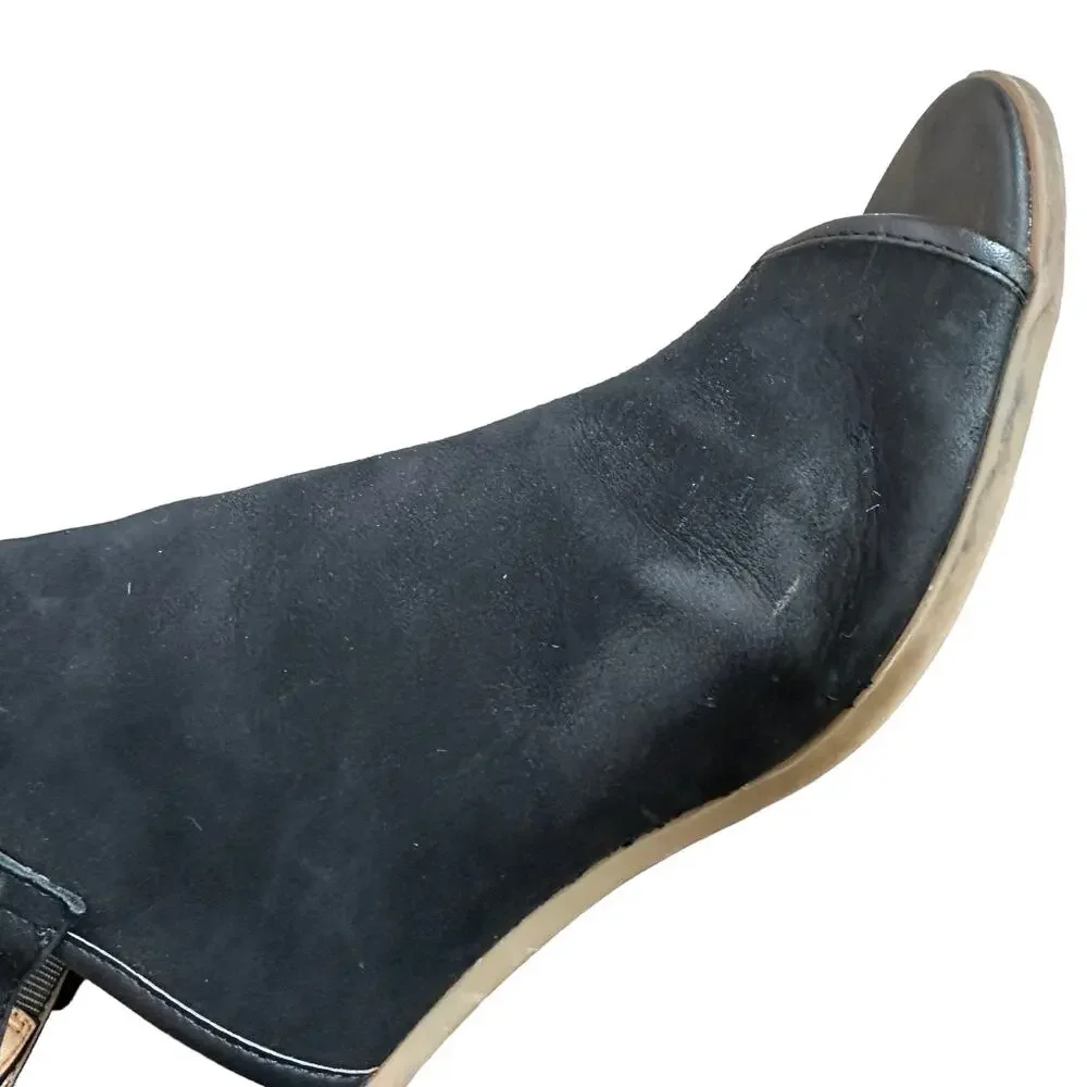 Franco Fortini | Size 9.5 Aniston Leather Peep Toe Block Heel Buckle Strap - Picture 5 of 11